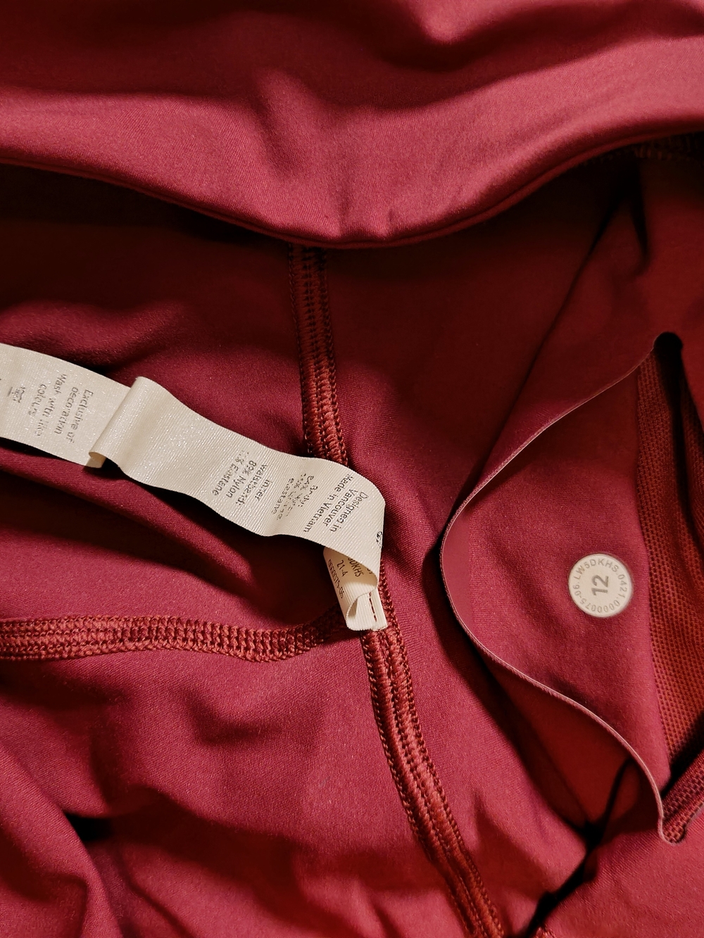 Lululemon Leggings Women 12 Red/Mulled Wine High Rise Yoga Pants Athletic Tights - Picture 4 of 6